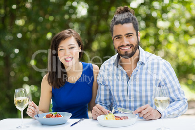 Couple enjoying together in a restaurant