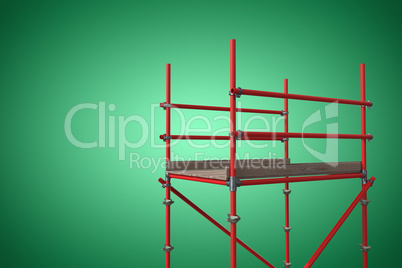 Composite image of digitally generated image of red scaffoldings