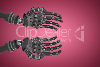 Composite image of composite image of robotic hands against white backgroun