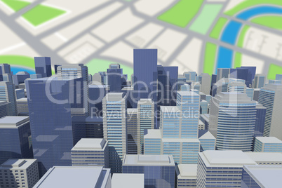 Composite image of graphic image of cityscape 3d