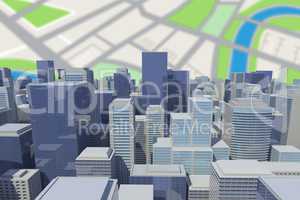 Composite image of graphic image of cityscape 3d