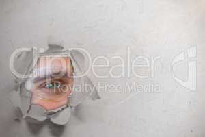 Composite image of portrait of happy man wearing protective eyewear 3d