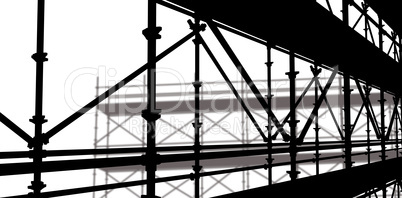 Composite image of 3d image of construction scaffolding