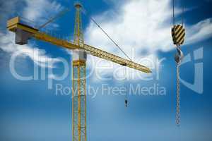 Composite image of studio shoot of a crane