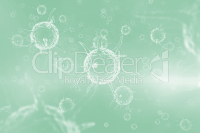 Graphic image of green virus 3d
