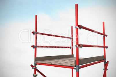 Composite image of three dimension image of red scaffolding 3d