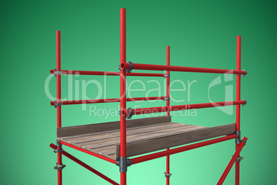 Composite image of digitally composite image of red scaffolding