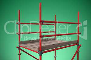 Composite image of digitally composite image of red scaffolding