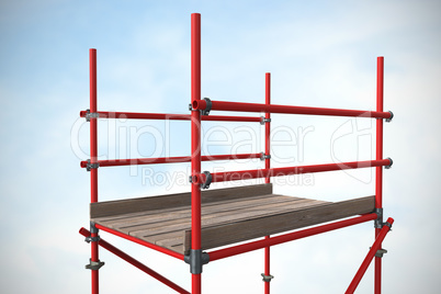 Composite image of digitally composite image of red scaffolding 3d