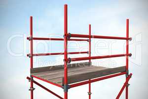 Composite image of digitally composite image of red scaffolding 3d
