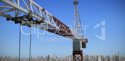 Composite image of studio shoot of a crane