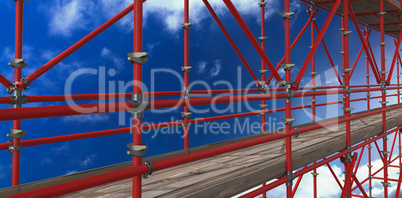 Composite image of 3d image of construction scaffolding