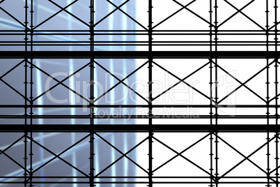 Composite image of 3d image of construction scaffolding