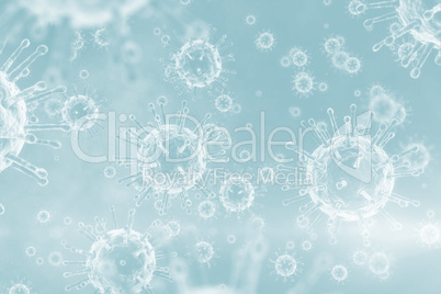 Digitally composite image of virus 3d