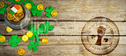 Composite image of composite image of st patrick day with beer glass symbol