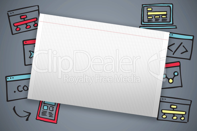 Composite image of single lined blank paper