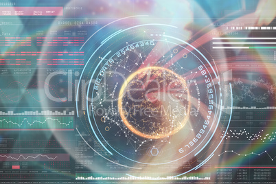 Composite image of digital image of globe with big data text 3d