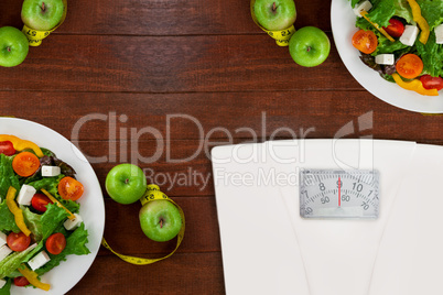 Composite image of weighting scale
