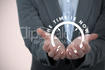 Composite image of businesswoman gesturing against white background 3d