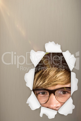 Composite image of happy blond hipster smiling 3d