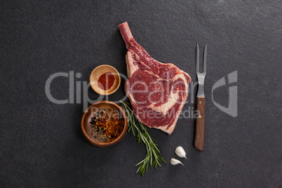 Rib chop and ingredients