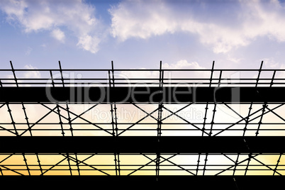 Composite image of 3d image of construction scaffolding