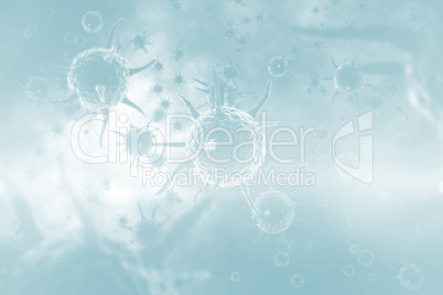 Digital image of blue virus 3d
