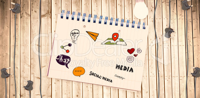 Composite image of composite image of social media diagram