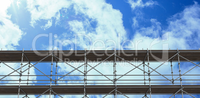 Composite image of 3d image of construction scaffolding