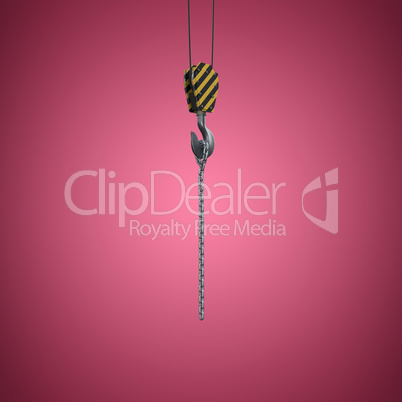 Composite image of studio shoot of a crane lifting hook