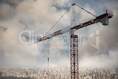 Composite image of studio shoot of a crane