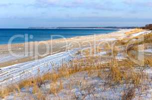 sea, beach, sea, sand, dunes, grass, Baltic sea