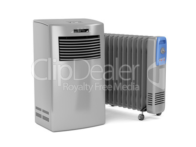Portable air conditioner and oil-filled heater