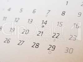 calendar page detail