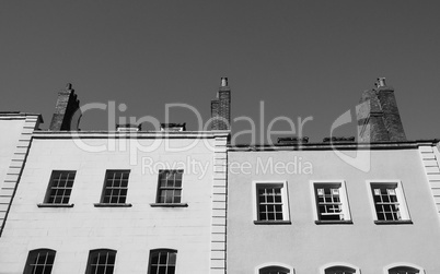 Traditional british homes in black and white