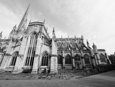 St Mary Redcliffe in Bristol in black and white