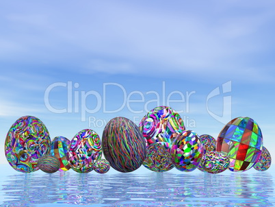 Colorful eggs for easter - 3D render