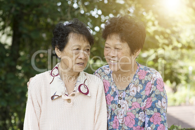 Two Asian elderly women