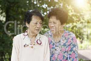Two Asian elderly women