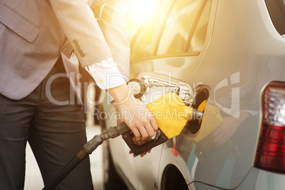 Man pumping petrol