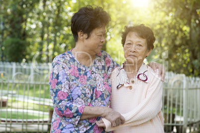 Asian elderly women friends