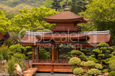 Wooden Pavilion in a Chinese Park