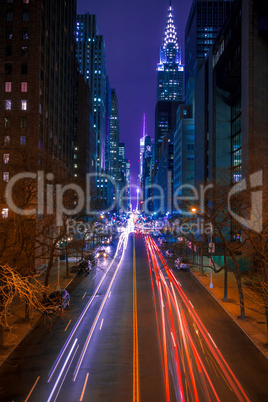 42nd Street in New York City at Night