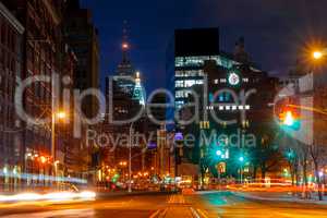 Night Traffic in Front of Cooper Union