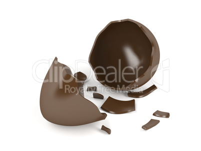 Broken chocolate egg