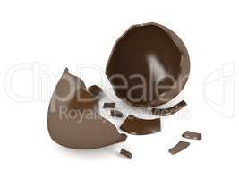 Broken chocolate egg