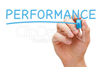 Performance Handwritten With Blue Marker