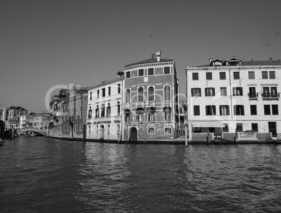 Canal Grande in Venice in black and white