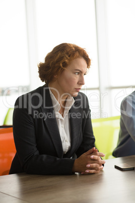 Angry business woman in office