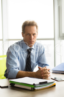 Angry businessman in office